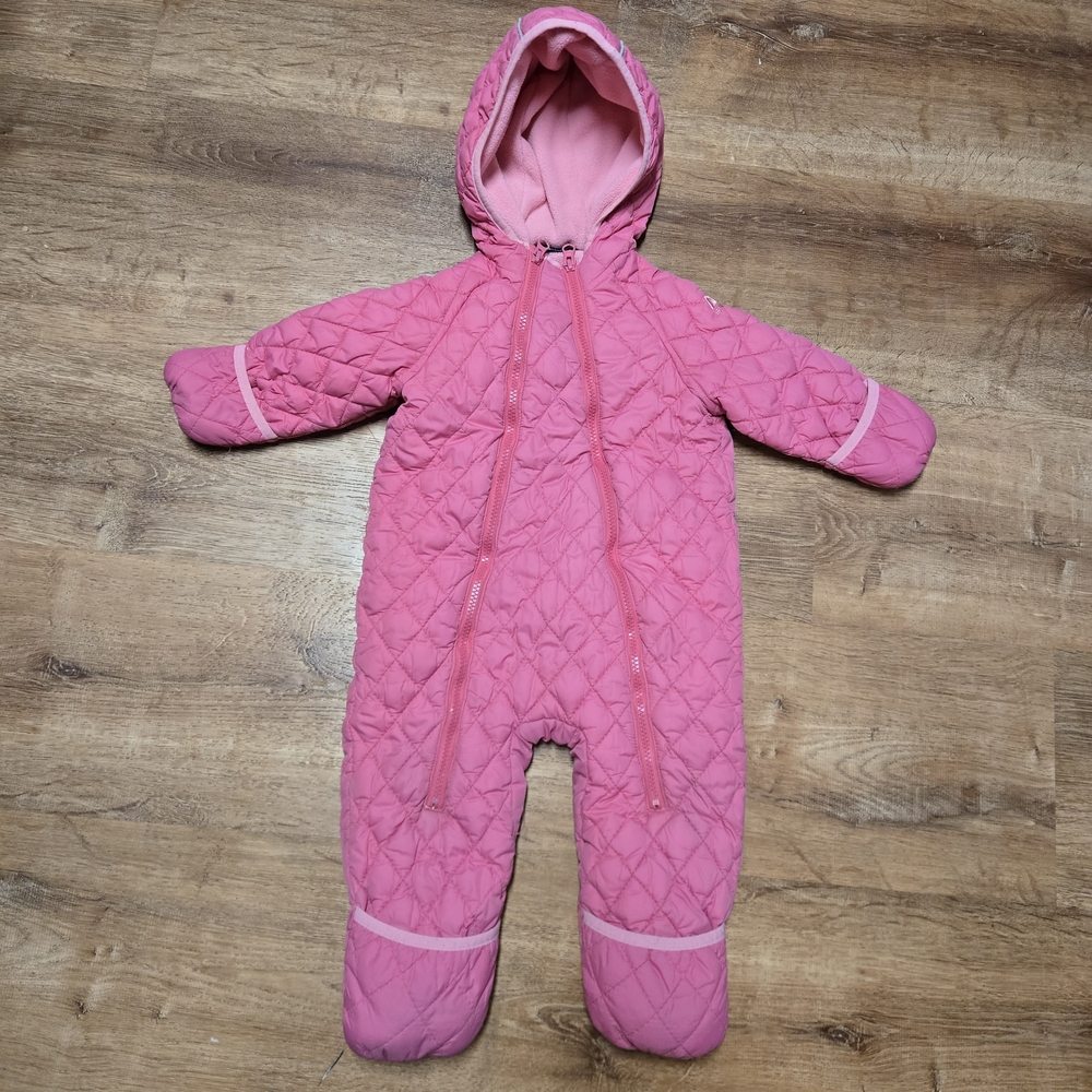 Little Girls Toddler 18m Snozu Pink Quilted Snowsuit Jacket Fleece Lined